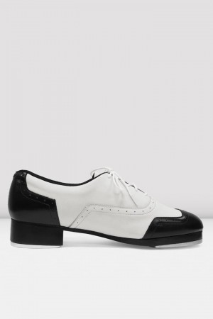 Black White BLOCH Jason Samuels Smith Spectator Men's Tap Shoes | YHIN37109