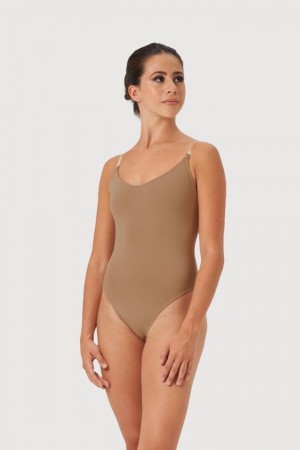 Brown BLOCH Estrella Adjustable Strap Women's Bodysuit | WHAU38761
