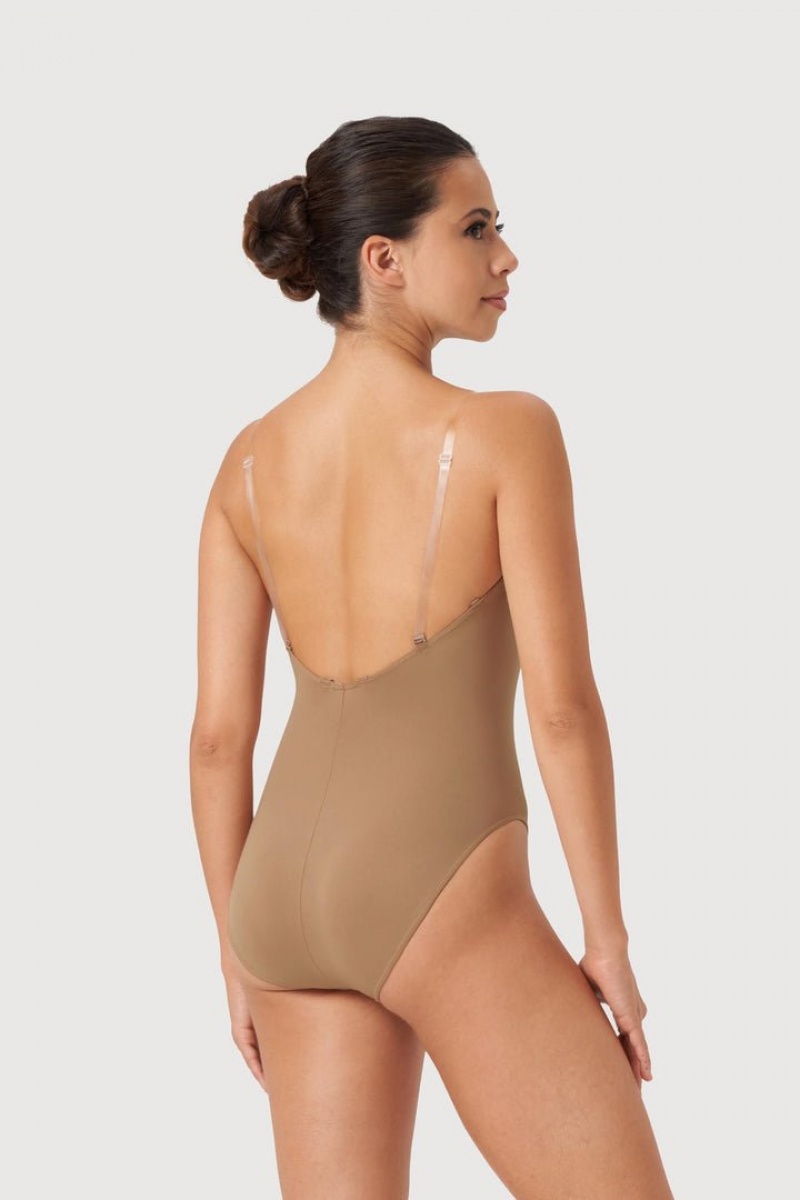 Brown BLOCH Estrella Adjustable Strap Women's Bodysuit | WHAU38761