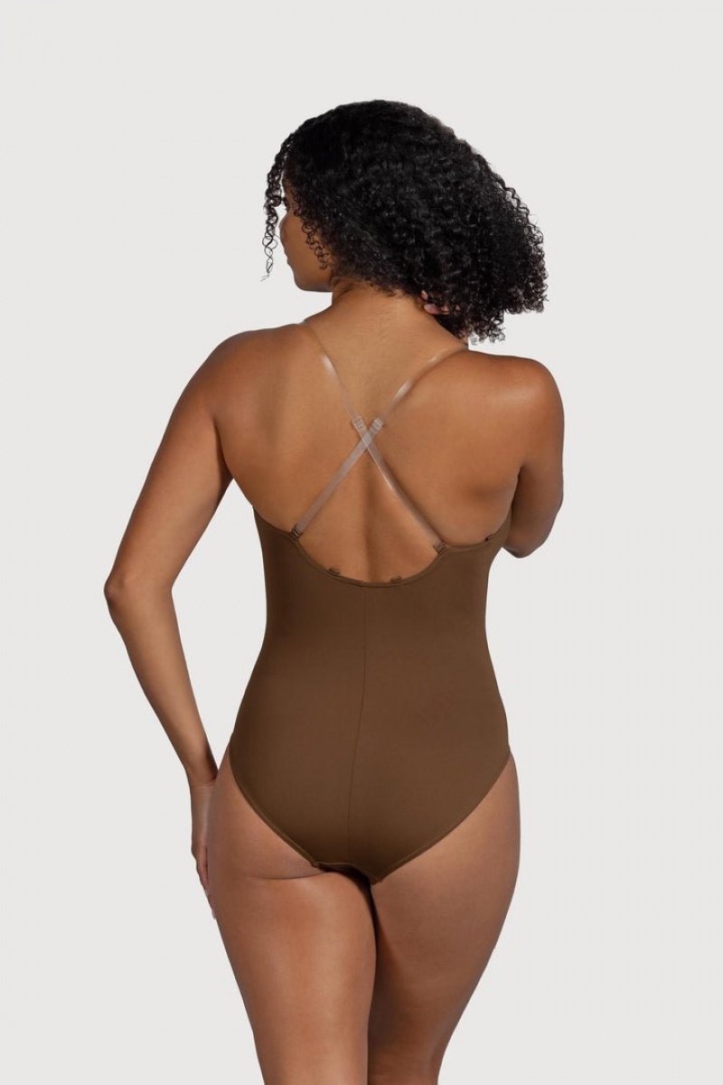 Brown BLOCH Estrella Adjustable Strap Women's Bodysuit | AYRE52147