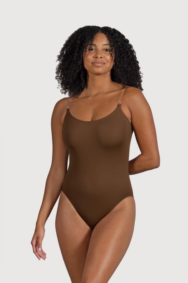 Brown BLOCH Estrella Adjustable Strap Women\'s Bodysuit | AYRE52147