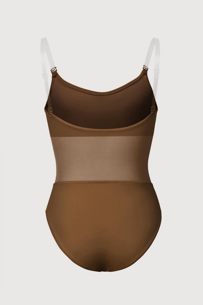 Brown BLOCH Sunna Mesh Panel Kids' Bodysuit | JQDL57620