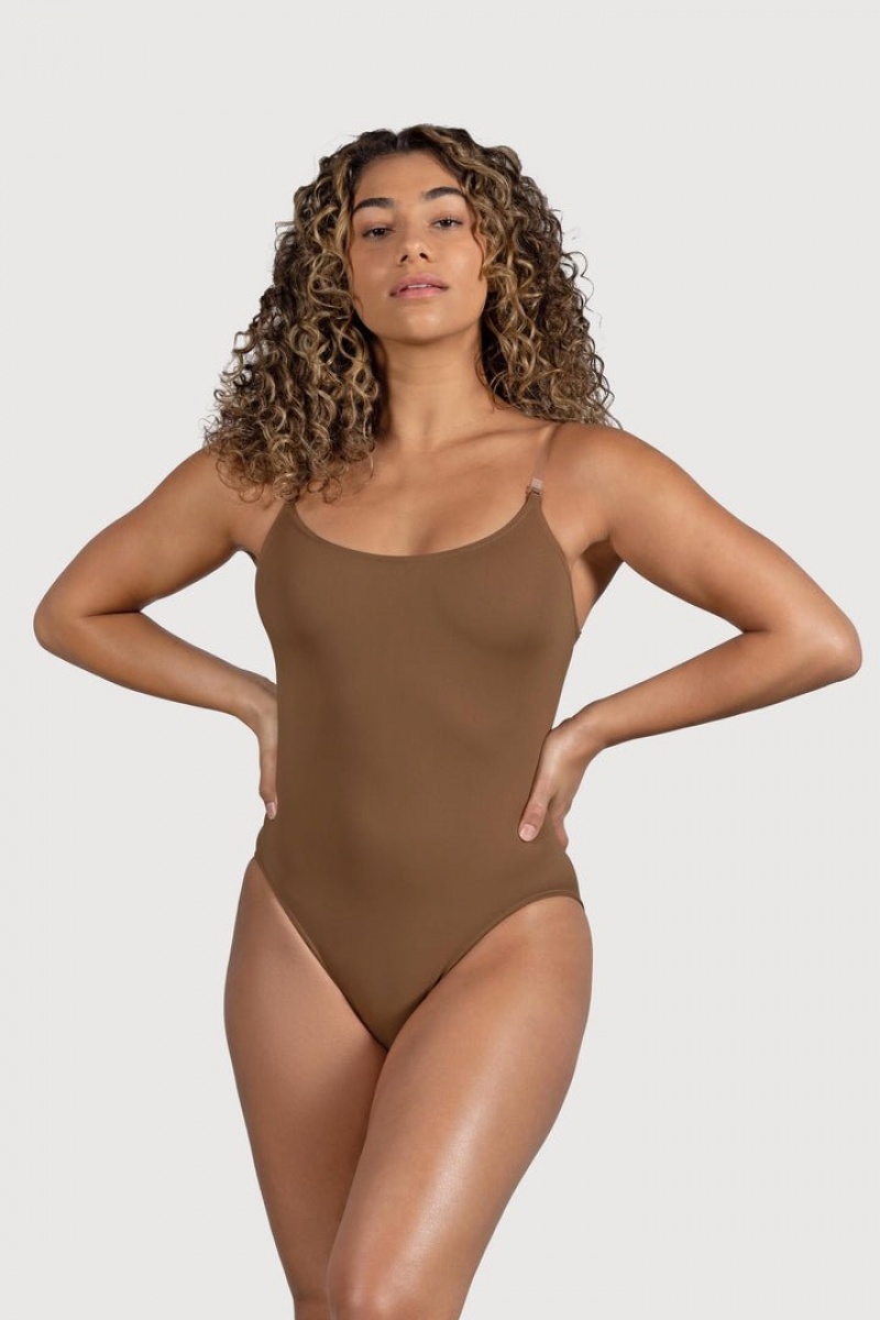 Olive BLOCH Estrella Adjustable Strap Women\'s Bodysuit | UDVR46570